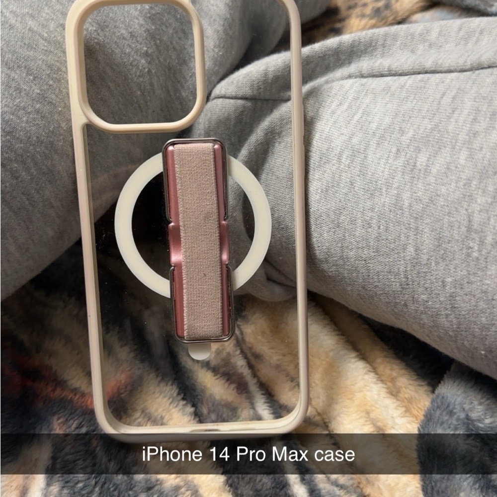 iPhone 14 Pro Max Case with Stand - Cream